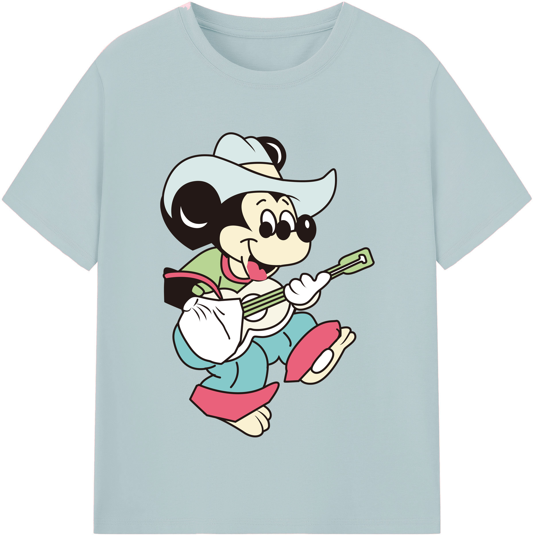 （画像用） ミッキーマウス Mickey Mouse 綿100％半袖Tシャツ（フロントプリント）